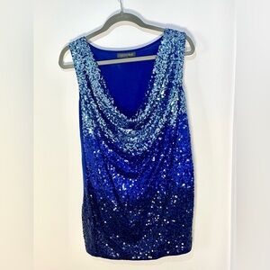 EUC 1X  Addition Elle Blue Ombré Sequins Top